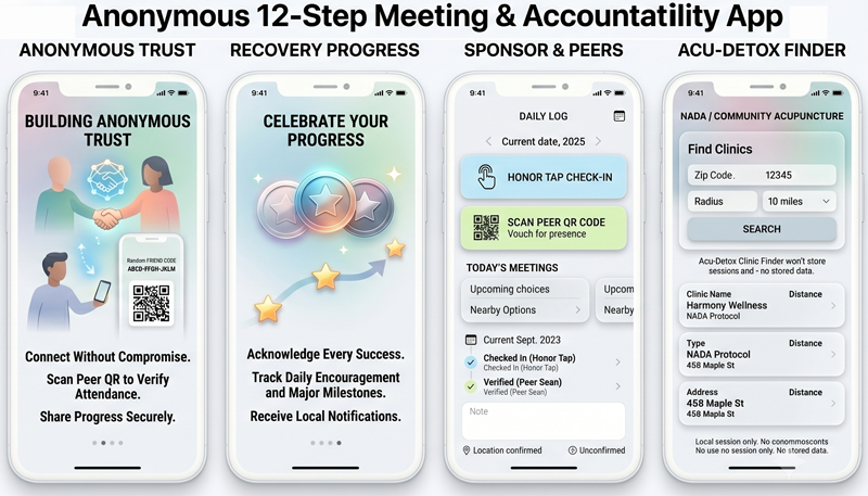 12Step Tracking Acu-detox finder and progress tracking app